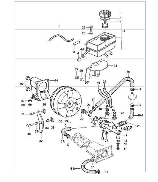 Diagram 604-00 Porsche 911Turbo 3.0L 1975-77 Ruote, freni