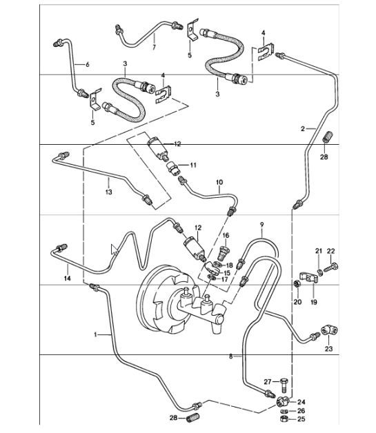 Diagram 604-05 Porsche 卡宴 S 4.5L V8 2003 年>> 车轮、制动器