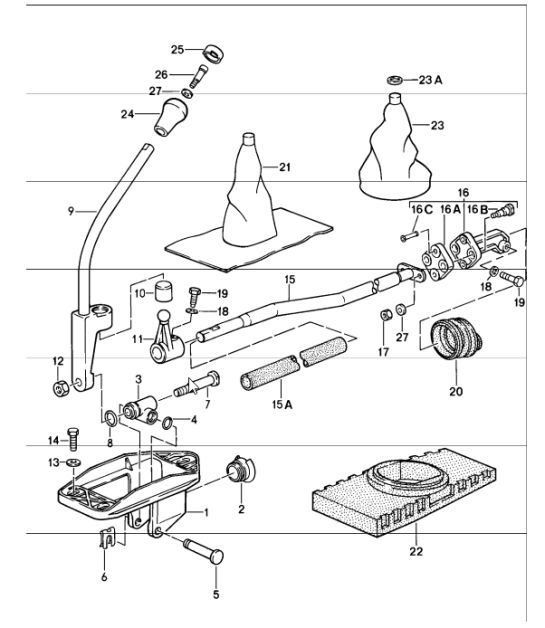 Diagram 701-01 Porsche 开曼 2.9L 987C MKII 2009-12 手柄系统、踏板组 