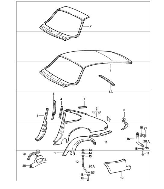 Diagram 801-35 Porsche 911 和 912（1965-1989）  车身