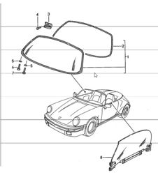 window glazing 911 SPEEDSTER 1987-89