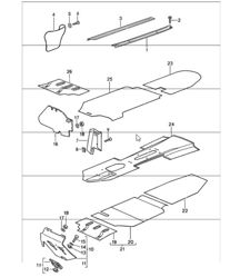 Verkleidungen Fußraum herausnehmbare Teppiche 911 1987-89
