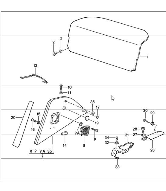 Diagram 807-07 Porsche 964（911）涡轮增压 3.3L 1991-93年  车身