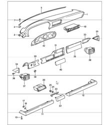 dashboard with installation parts 911 1987-89