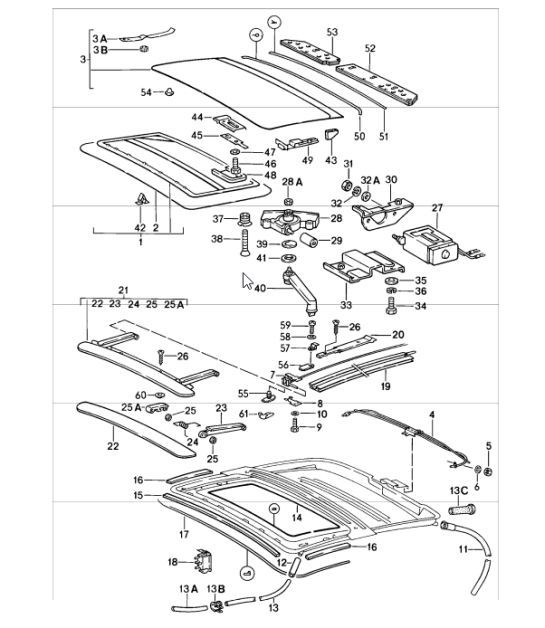 Diagram 811-00 Porsche 911 1987-1989 3.2L G50 Carrocería