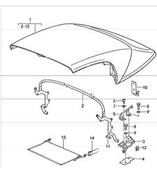 capote ribaltabile di emergenza completa, arco principale capote abbattibile in parti singole 911 SPEEDSTER 1989