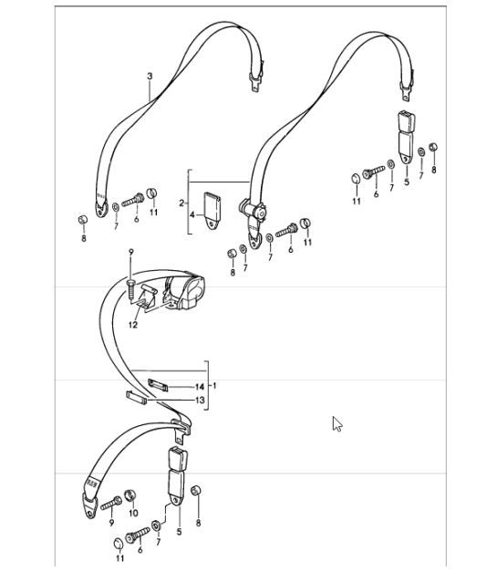 Diagram 812-05 Porsche Cayenne MK3 (958) 2010-2017 Carrosserie