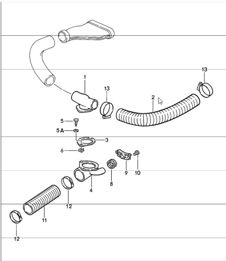 cooling air duct Left-Hand Drive Cars 911 1987-89