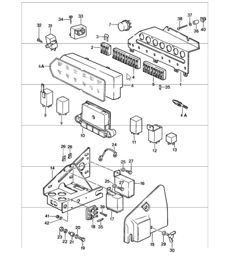 control units, relay, fuse box 911 1987-89
