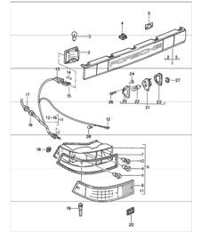 covering combined lights rear 911 1987-89