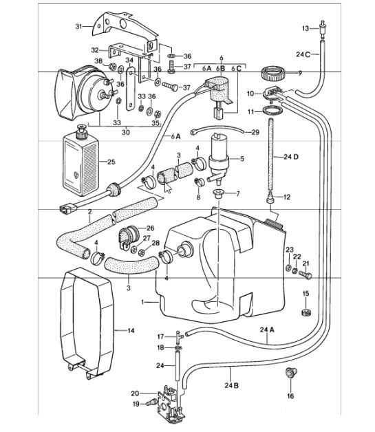 Diagram 980-20 Porsche Panamera Turbo V8 4.8L Equipo eléctrico
