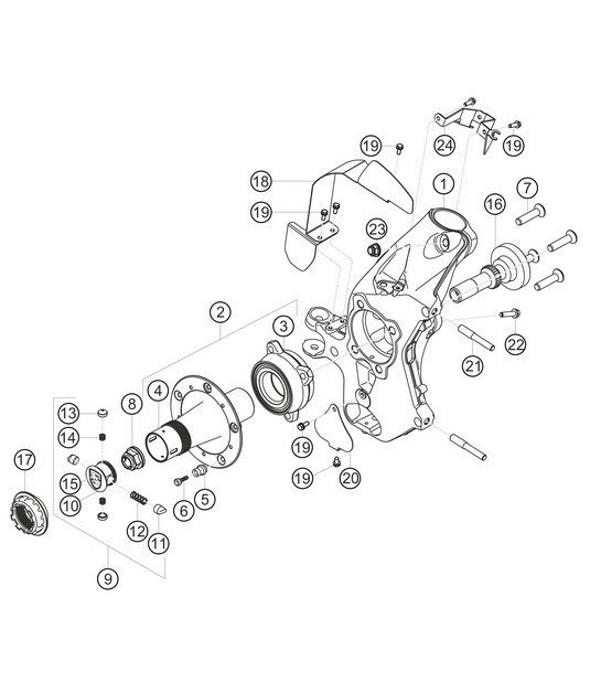 Diagram 4.4-02 Porsche 993 (911) RS 1994-97 Vooras, besturing 