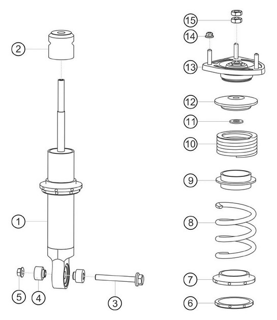 suspension strut rear 911 (991) GT3 CUP 2018 - 2019