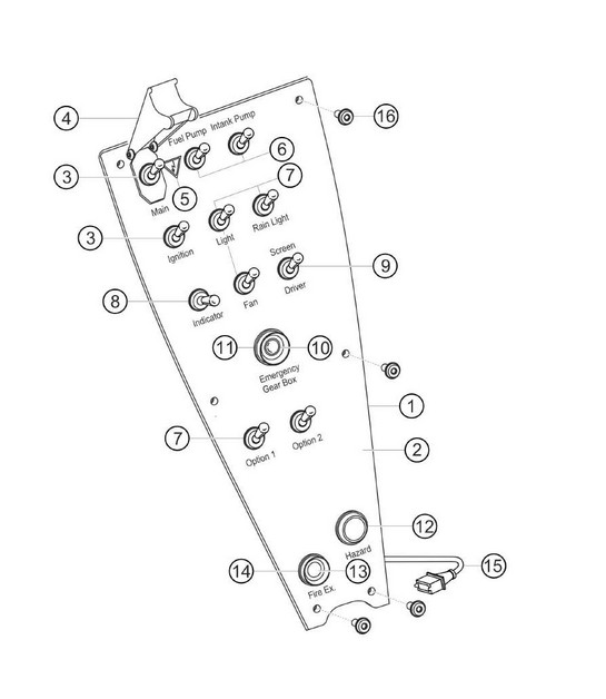 Support-plate center console 911 (991) GT3 CUP 2018 - 2019
