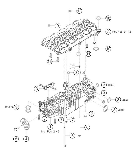 Diagram 1.1-11 Porsche 997 (911) MK2 2009-2012 Engine