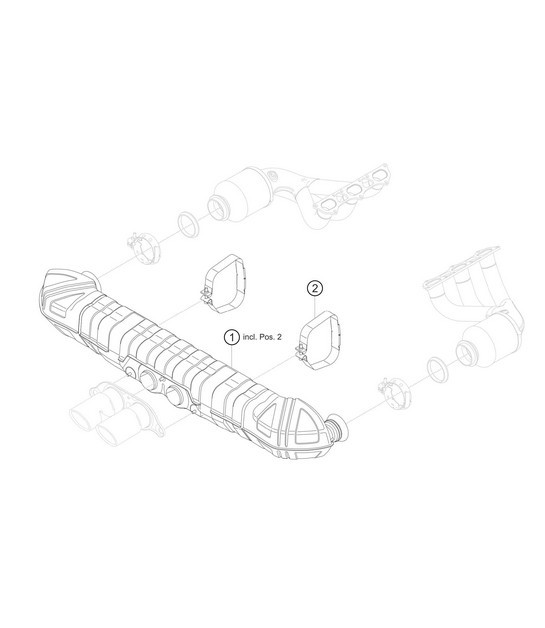 Diagram 2.2-07 Porsche 996 C4 3.4L 1997-08/01 Fuel System, Exhaust System