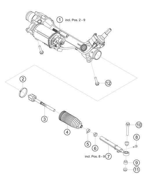 Diagram 4.4-07 Porsche Cayman 987C/981C (2005-2016) Front Axle, Steering 