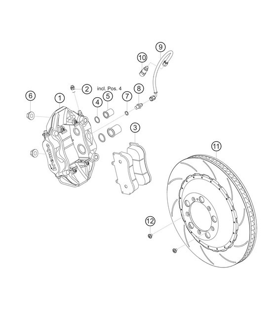 Diagram 6.6-03 Porsche 997 (911) MK1 2005-2008 Wheels, Brakes