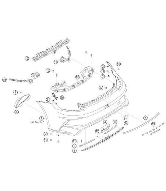 Diagram 8.8-11 Porsche 992 (911) 2019>> Carrosserie