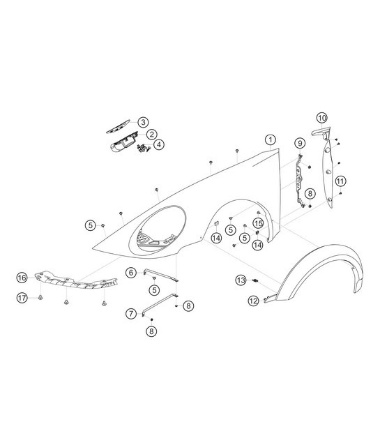 Diagram 8.8-05 Porsche 911/912 (1965-1989) Carrosserie