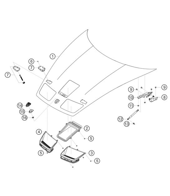 Diagram 8.8-09 Porsche Cayman GTS 718 2.5L PDK (365 ch) Carrosserie