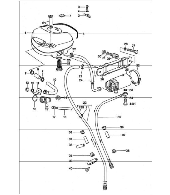 Diagram 201-00 Porsche Cayman GTS 718 2.5L PDK (365 Bhp) Fuel System, Exhaust System