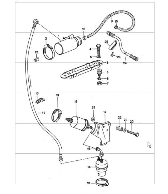 Diagram 201-15 Porsche Cayman 987C/981C（2005-2016 年） 燃油系统、排气系统