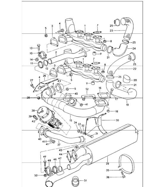Diagram 202-00 Porsche Boxster 718 (982) 2017>> Sistema di alimentazione, sistema di scarico