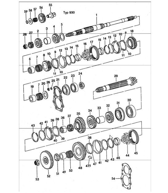 Diagram 303-05 Porsche 卡宴 9PA1 (957) 2007-2010 传播