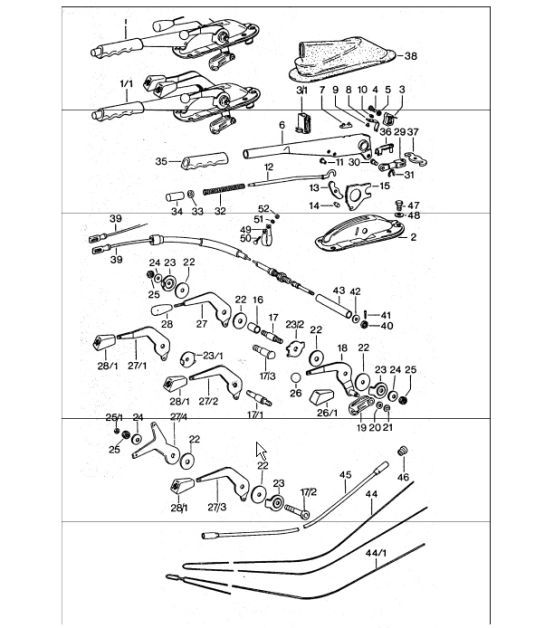 Diagram 701-05 Porsche 996（911）（1997-2005） 手柄系统、踏板组 