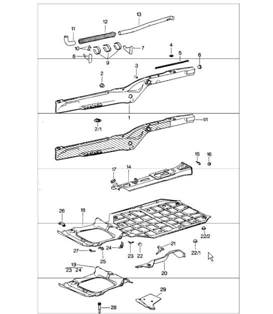 Diagram 801-10 Porsche 997 (911) MK1 2005-2008 Carrosserie