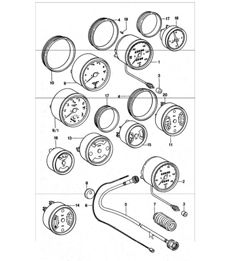 tachometer, instrument cluster 911 TURBO 1975-77
