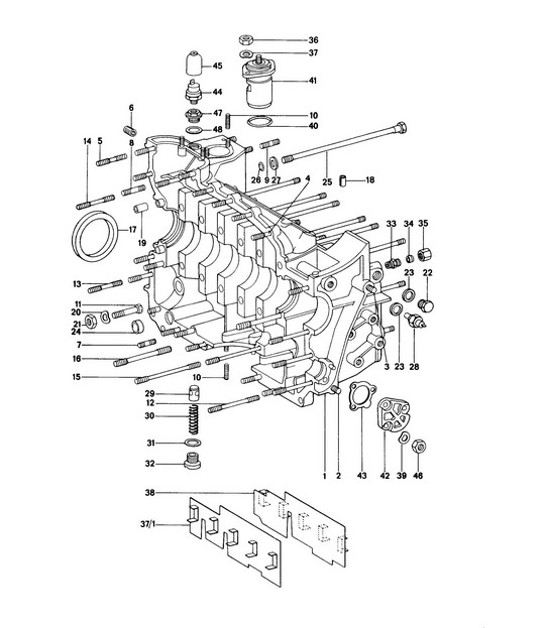 Diagram 101-010 Porsche 卡宴 92A（958） 2010-2017 引擎