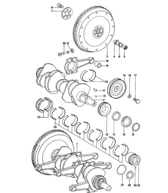Diagram 102-000 Porsche Cayenne Turbo 4.5L 2003>> Engine