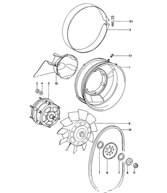 Diagram 105-000 Porsche 996 (911) (1997-2005) Moteur