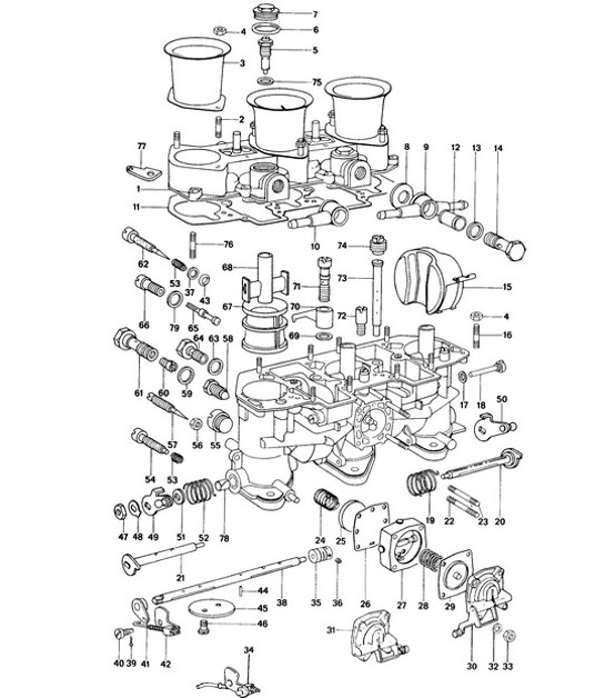 Diagram 107-005 Porsche 356B 1959-63 Engine