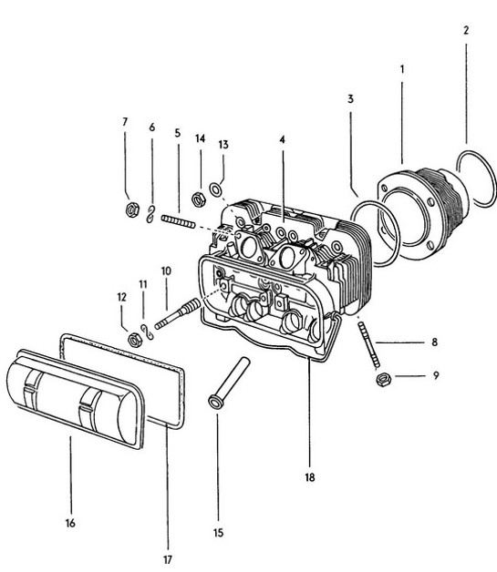 Diagram 113-000 Porsche Cayenne 3.2L V6 2003>> Motore
