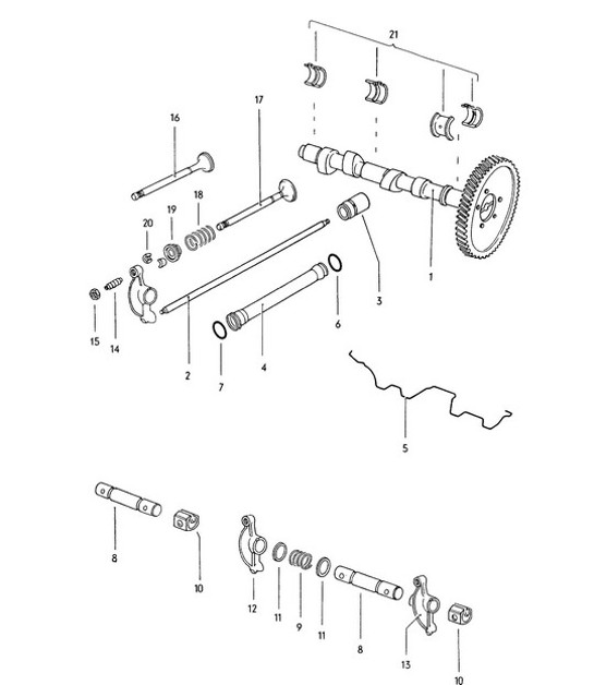 Diagram 113-005 Porsche 914 (1970-1976) Moteur
