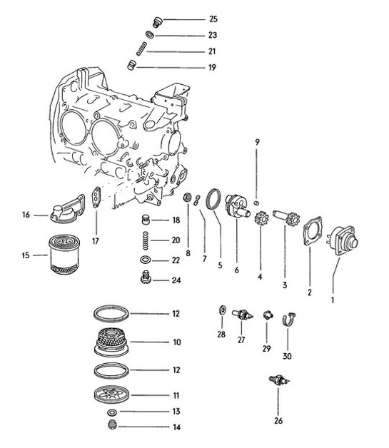 Diagram 114-000 Porsche 914 (1970-1976) Moteur