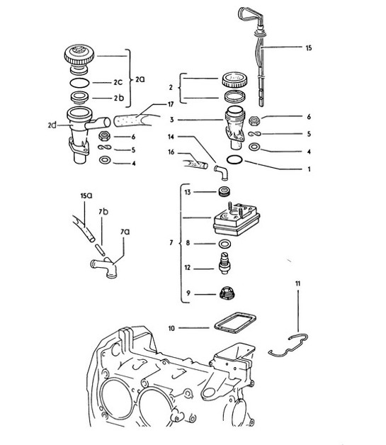 Diagram 114-005 Porsche 914 (1970-1976) Moteur
