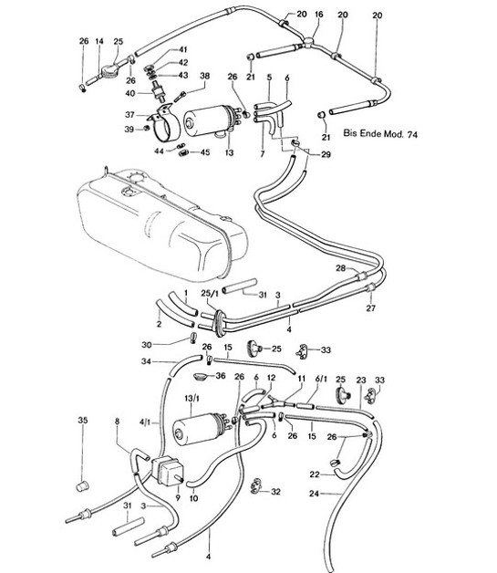 Diagram 201-010 Porsche 997（911）MK2 2009-2012 燃油系统、排气系统