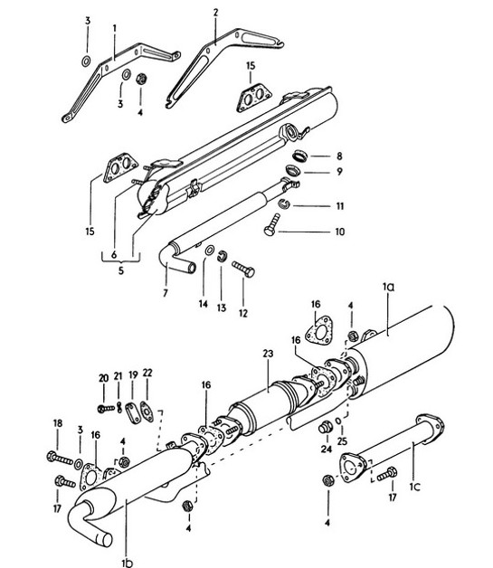 Diagram 202-005 Porsche 991（911）MK1 2012-2016 年 燃油系统、排气系统