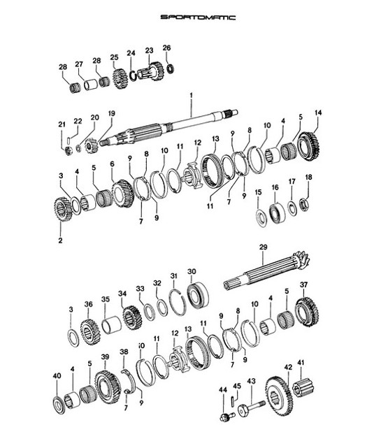 Diagram 309-005 Porsche Cayenne Turbo 4.5L 2003>> Trasmissione