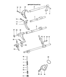 Shift rods / shift forks / Differential  914-6:SPM  1970-76