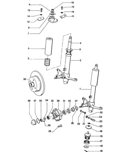Diagram 402-000 Porsche 991 (911) MK1 2012-2016 Essieu avant, Direction 
