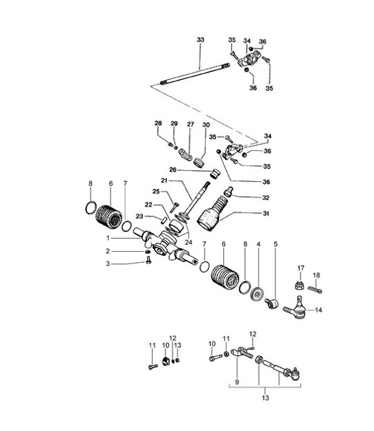 Diagram 403-000 Porsche Cayman 2.9L 987C MKII 2009-12 Front Axle, Steering 