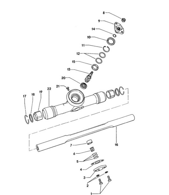 Diagram 403-015 Porsche 914 (1970-1976) Essieu avant, Direction 