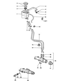 Brake fluid reservoir / Brake master cylinder 914 1970-76