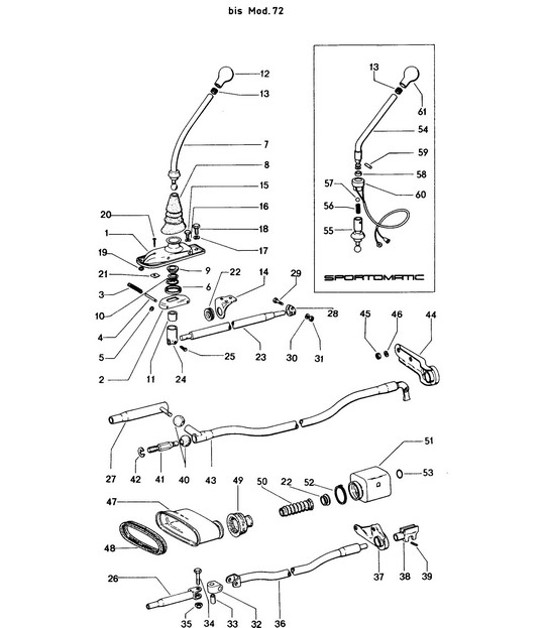 Diagram 701-000 Porsche 991 Cabriolet 2 3.0L (370 CV) Sistema de palanca manual, conjunto de pedales
