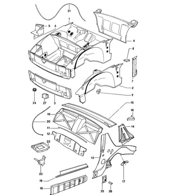 Diagram 801-015 Porsche 卡宴 S/GTS 4.8L 2007>>  车身